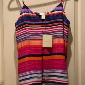 *NWT Great Flowy Summer Top! Cynthia Rowley Multi Stripe Spaghetti Med